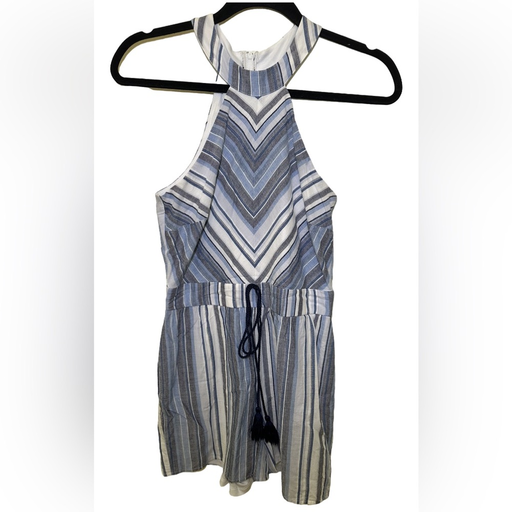 Crystal Sky Chevron Blue Romper
